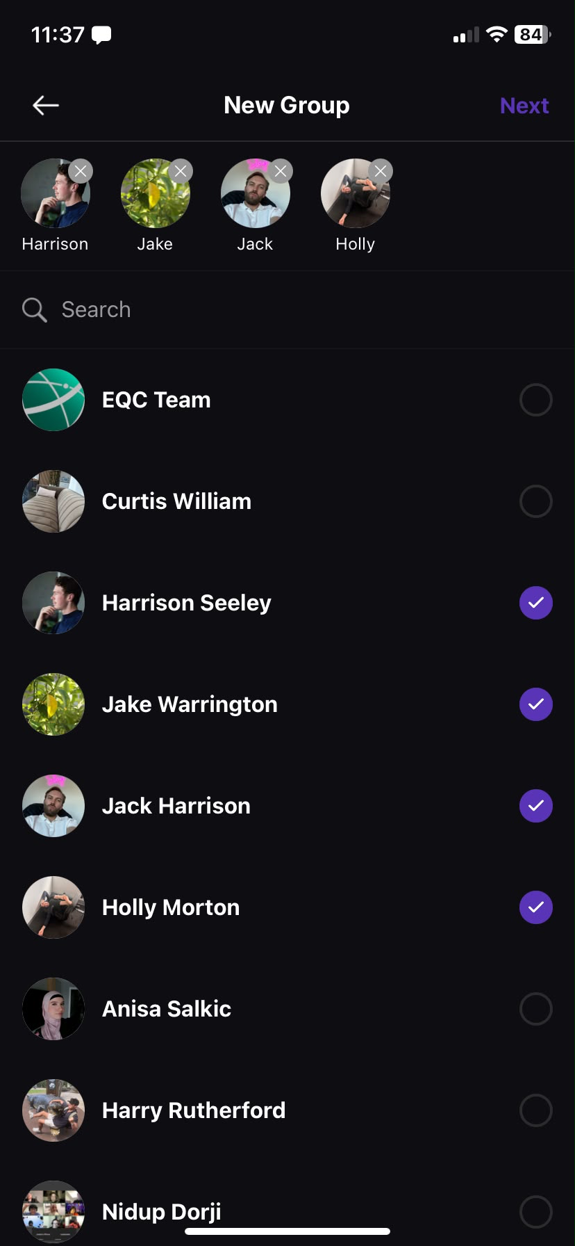 Selecting group members